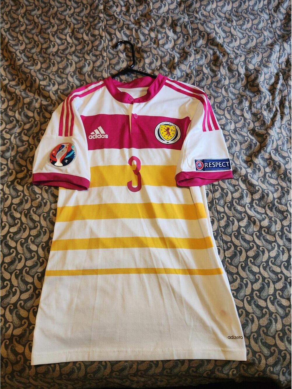 Scotland 2014/2015 Player Match Issue Away Soccer Jersey Size 6 M